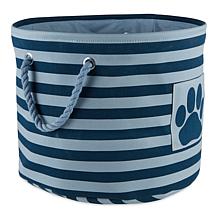 Design Imports Polyester Round Stripe Paw Patch Pet Bin Medium