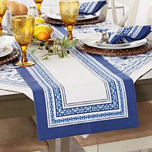 Design Imports Porto Stripe Print Table Runner 14" x 72"