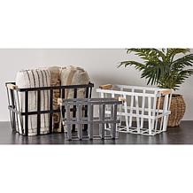 Design Imports Set of 3 Urban Modern Metal Basket