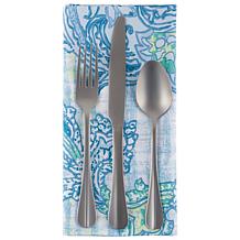 Design Imports Set of 6 Blue Watercolor Paisley Outdoor Napkins