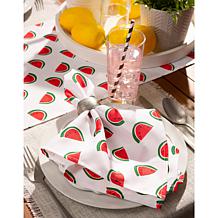 Design Imports Set of 6 Watermelon Print Outdoor Napkins