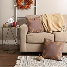 Design Imports Shimmering Leaves Pillow Covers 2-Pack