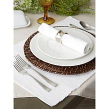 Design Imports Solid Ribbed Placemats 6-pack
