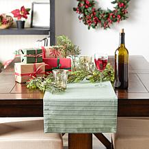 Design Imports Sprig Dobby Stripe Table Runner - 14" x 108"