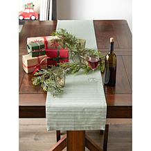 Design Imports Sprig Dobby Stripe Table Runner - 14" x 108"