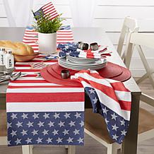 Design Imports Stars and Stripe 14" x 72" Jacquard Table Runner