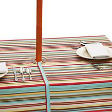 Design Imports Summer Stripe Outdoor Tablecloth w/Zipper - 60" x 84"