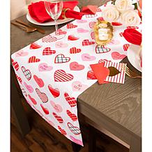 Design Imports Sweet Hearts Print Table Runner - 14" x 72"
