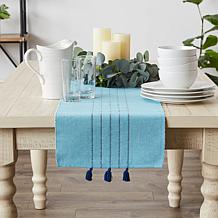 Design Imports Thera Stripe Blue Table Runner 14" x 72"