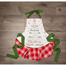 Design Imports White Christmas Tree Ruffle Apron