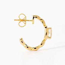 Detailed Gemstone Hoop Earring