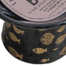 DexyPaws Flat Top Ceramic Cat Bowl - Black Fish Print