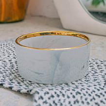 DEXYPAWS Grey Marble Dog Bowl with Gold Accent 6.3"