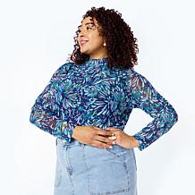 DG2 by Diane Gilman 2-pack Print/Solid Mesh Top