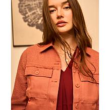 DG2 by Diane Gilman Boucle and Twill Combo Jacket