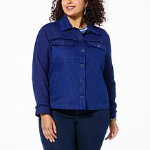 DG2 by Diane Gilman Boucle and Twill Combo Jacket