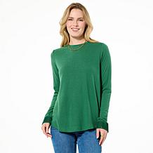 DG2 by Diane Gilman Brushed Knit Rhinestone Embellished Top