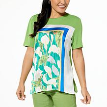 DG2 by Diane Gilman Combo Scarf Print Tee