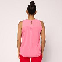 DG2 by Diane Gilman Crinkle Dobby Embroidered Tank