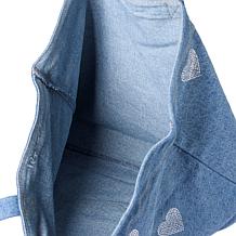 DG2 by Diane Gilman Crystal Heart Denim Tote Bag