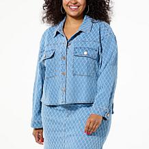 DG2 by Diane Gilman Diamond Laser Relaxed Denim Jacket