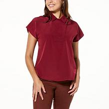 DG2 by Diane Gilman Dolman-Sleeve Collared Top