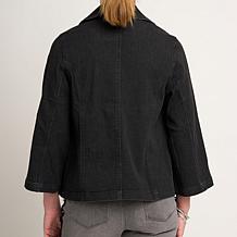 DG2 by Diane Gilman Dream Drape Denim Double-Breasted Jacket