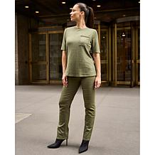 DG2 by Diane Gilman Embellished Brushed Sweater Knit Short-Sleeve Top