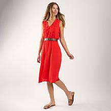 DG2 by Diane Gilman Embroidered Eyelet Inset Midi Dress