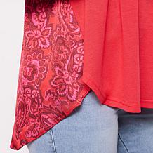DG2 by Diane Gilman Everyday Jersey Contrast Back Printed Tee