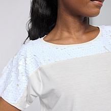 DG2 by Diane Gilman Everyday Jersey Payette Yoke Knit Top