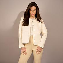 DG2 by Diane Gilman Faux Leather Striped Jacket