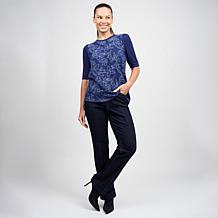 DG2 by Diane Gilman Floral Embroidered Puff-Sleeve Top