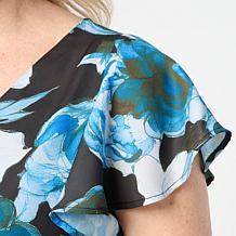 DG2 by Diane Gilman Flutter Sleeve Asymmetric Easy Top