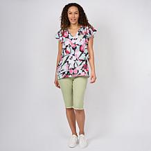 DG2 by Diane Gilman Flutter Sleeve Asymmetric Easy Top