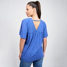 DG2 by
Diane Gilman Flutter-Sleeve V-neck Top