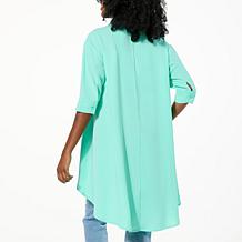 DG2 by Diane Gilman From the Vault Button-Front Crepe Blouse