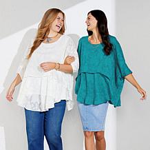 DG2 by Diane Gilman Jacquard Double Layer Top