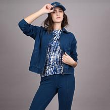 DG2 by Diane Gilman Knit Flex Zip-Front Seamed Jacket