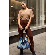 DG2 by
Diane Gilman Knit Plisse Puff Sleeve V-neck Top