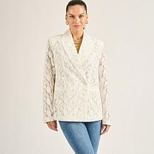 DG2 by Diane Gilman Lace Peak Lapel Blazer