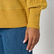 DG2 by Diane Gilman Lantern Sleeve Mock Neck Top