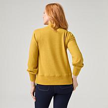 DG2 by Diane Gilman Lantern Sleeve Mock Neck Top