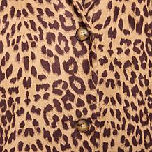DG2 by Diane Gilman Leopard Print Faux Suede Car Coat