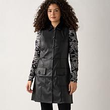 DG2 by Diane Gilman Long Faux Leather Vest