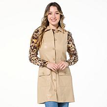 DG2 by Diane Gilman Long Faux Leather Vest