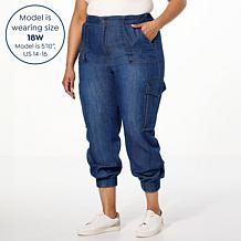 DG2 by Diane Gilman Lyocell Denim Contrast Stitch Cargo Jogger