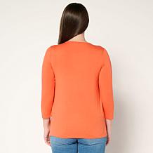 DG2 by Diane Gilman Mixed-Media 3/4-Sleeve Easy Top