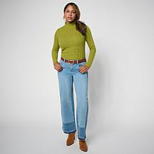 DG2 by Diane Gilman New Classic Stretch 2-Tone Wide Leg Jean