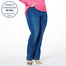 DG2 by Diane Gilman New Classic Stretch Denim Embellished Jean